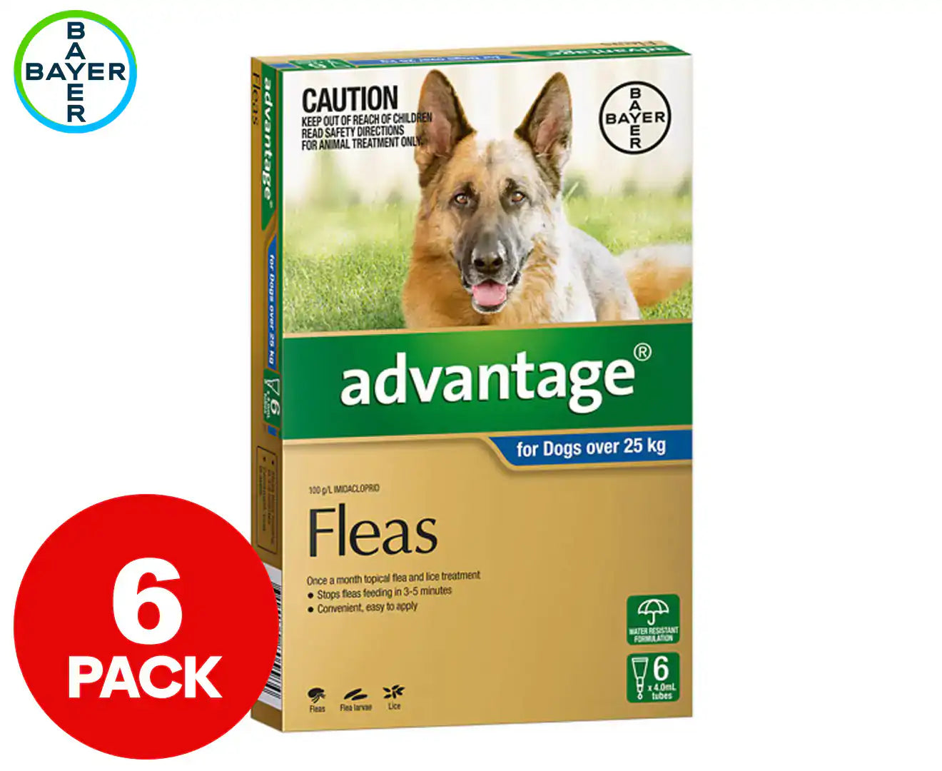 Flea Treatment for Dogs 25Kg+ 6Pk