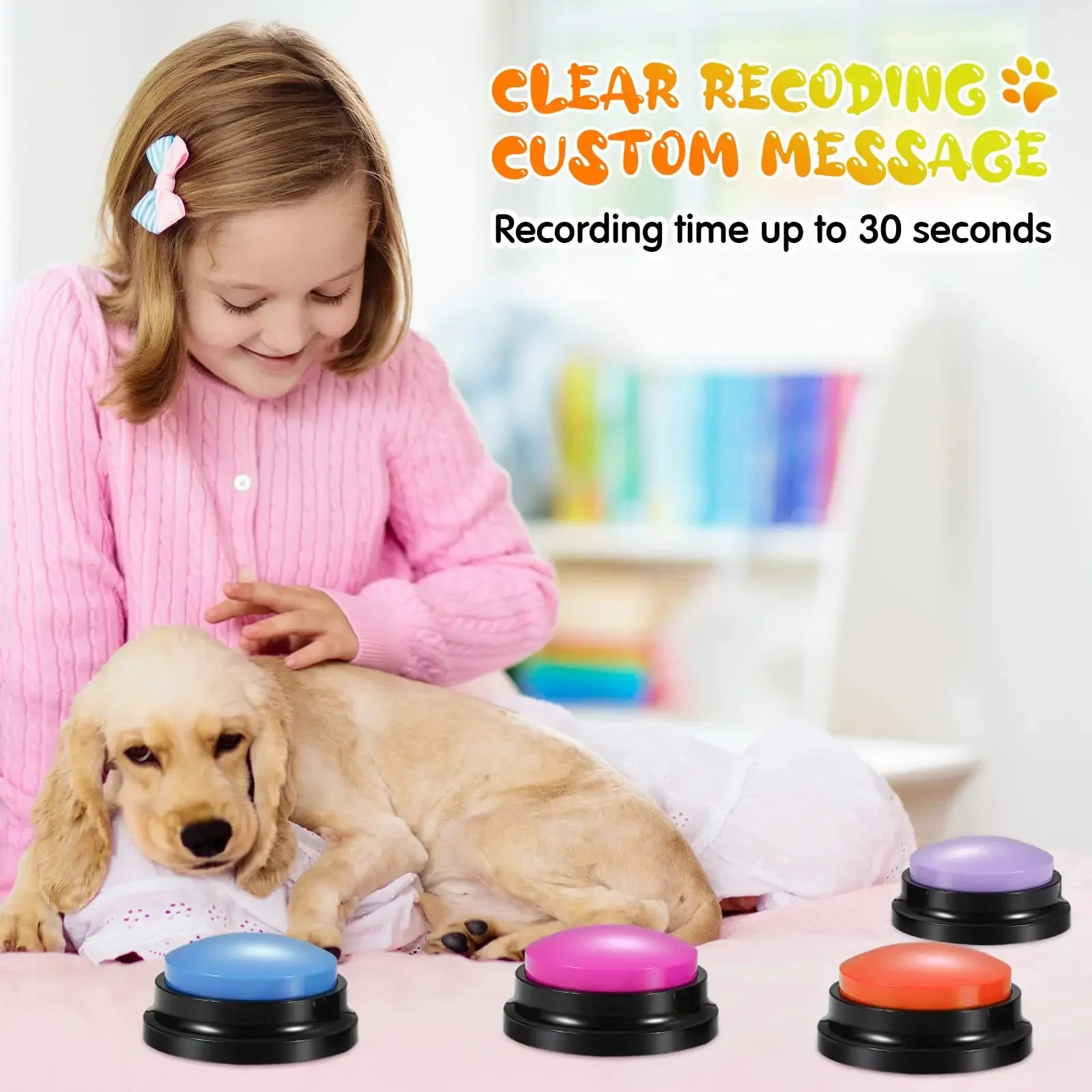 Funny Dog Recordable Pet Toys Travel Talking Pet Starters Dog Speaking Buttons Portable Cute Pet Supplies Communication Dog