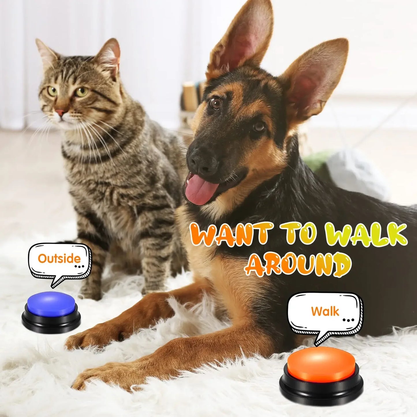 Funny Dog Recordable Pet Toys Travel Talking Pet Starters Dog Speaking Buttons Portable Cute Pet Supplies Communication Dog